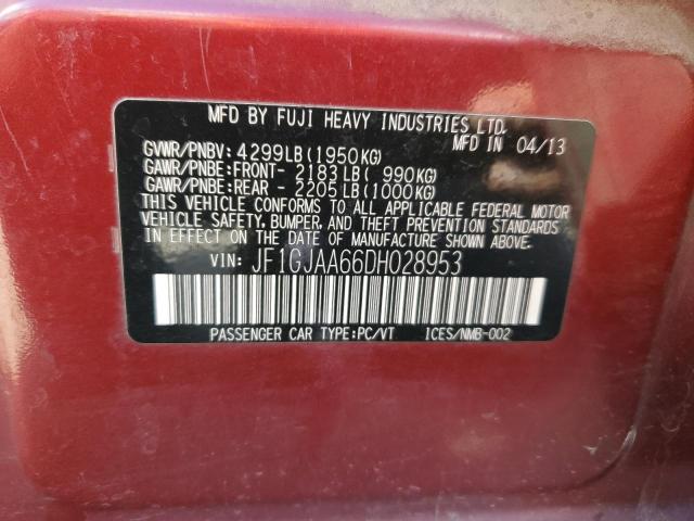 Photo 10 from auction – 2013 SUBARU IMPREZA with VIN JF1GJAA66DH028953