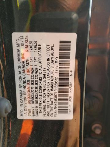 Photo 10 from auction – 2014 HONDA CR-V EXL with VIN 2HKRM3H71EH520572