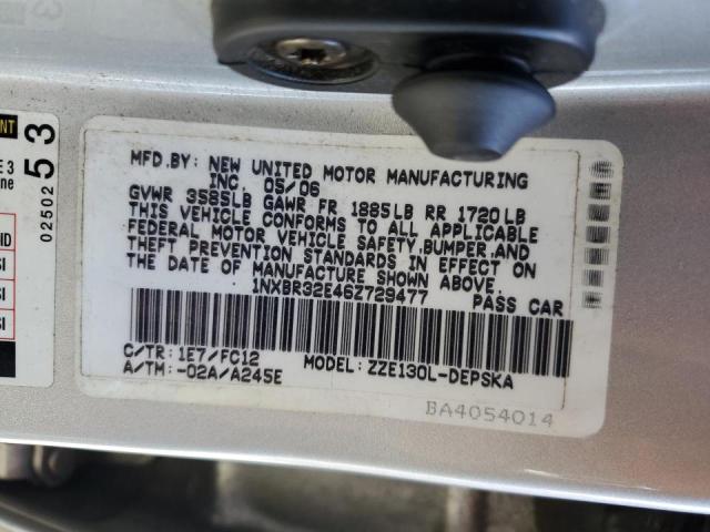 Photo 10 from auction – 2006 TOYOTA COROLLA CE with VIN 1NXBR32E46Z729477