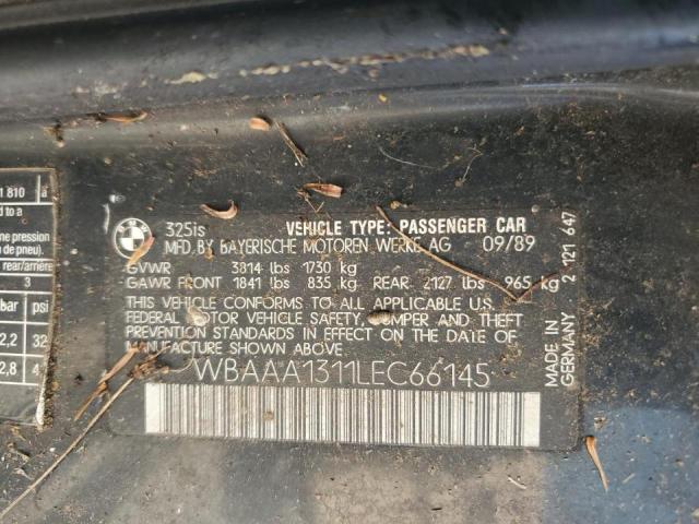 Photo 10 from auction – 1990 BMW 325 I with VIN WBAAA1311LEC66145