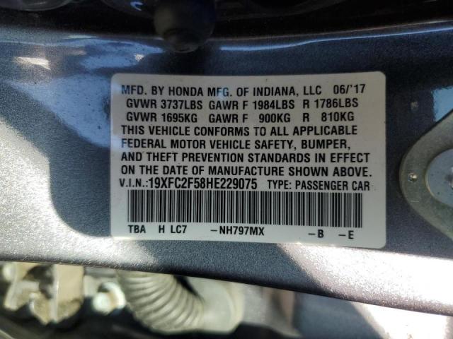 Photo 10 from auction – 2017 HONDA CIVIC LX with VIN 19XFC2F58HE229075
