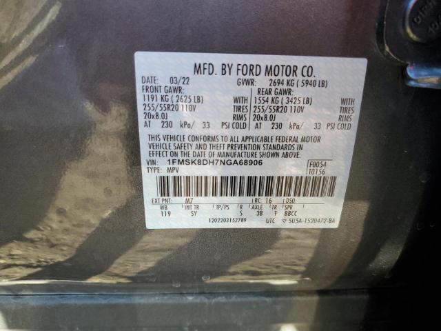 Photo 10 from auction – 2022 FORD EXPLORER X with VIN 1FMSK8DH7NGA68906