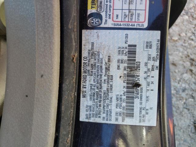 Photo 10 from auction – 2007 FORD FUSION SE with VIN 3FAHP07157R232803
