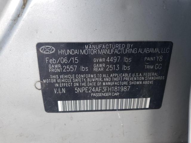Photo 10 from auction – 2015 HYUNDAI SONATA SE with VIN 5NPE24AF3FH181987
