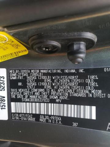Photo 10 from auction – 2013 TOYOTA SIENNA LE with VIN 5TDKK3DC8DS331033