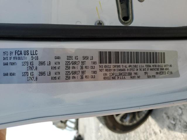 Photo 10 from auction – 2019 JEEP CHEROKEE L with VIN 1C4PJLLB0KD221880