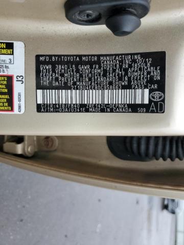 Photo 10 from auction – 2013 TOYOTA COROLLA BA with VIN 2T1BU4EE8DC958663