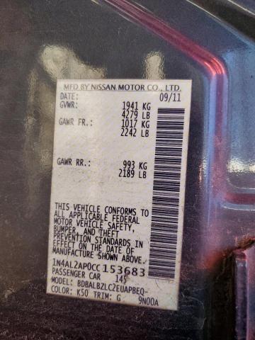 Photo 10 from auction – 2012 NISSAN ALTIMA BAS with VIN 1N4AL2AP0CC153683