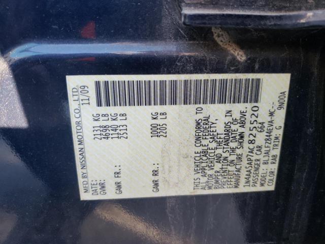 Photo 10 from auction – 2010 NISSAN MAXIMA S with VIN 1N4AA5AP7AC825520