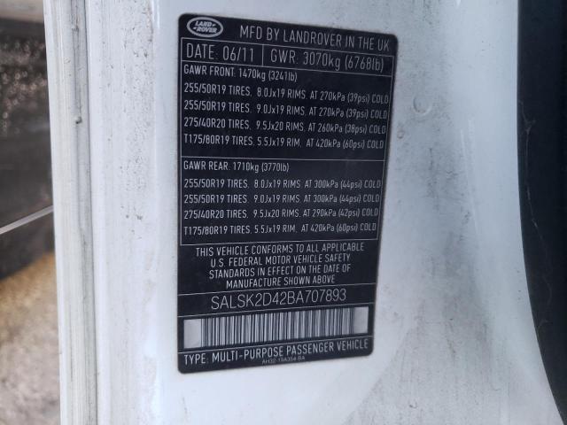 Photo 10 from auction – 2011 LAND ROVER RANGE ROVE with VIN SALSK2D42BA707893