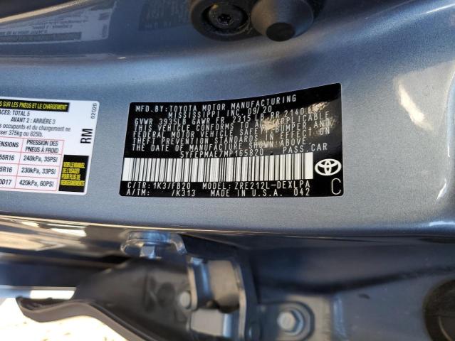 Photo 10 from auction – 2021 TOYOTA COROLLA LE with VIN 5YFEPMAE7MP165820