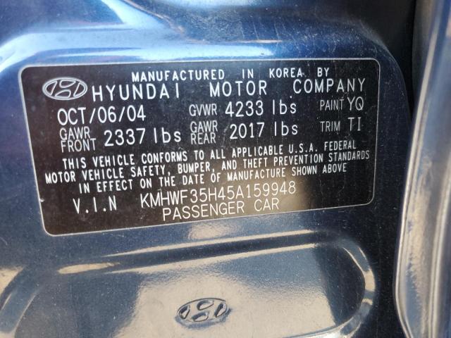 Photo 10 from auction – 2005 HYUNDAI SONATA GLS with VIN KMHWF35H45A159948