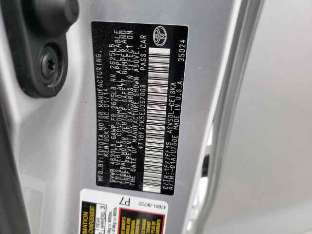 Photo 13 from auction – 2014 TOYOTA CAMRY with VIN 4T1BF1FK5EU367008