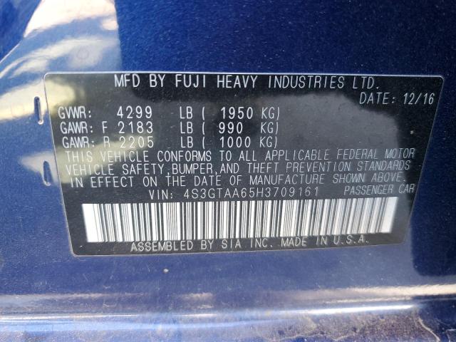 Photo 10 from auction – 2017 SUBARU IMPREZA with VIN 4S3GTAA65H3709161