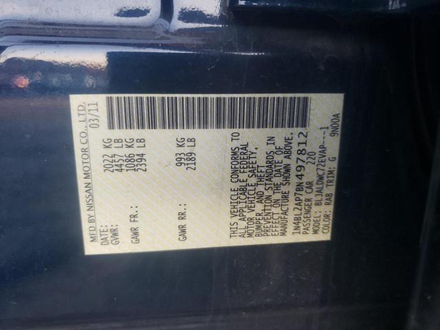 Photo 10 from auction – 2011 NISSAN ALTIMA SR with VIN 1N4BL2AP7BN497812