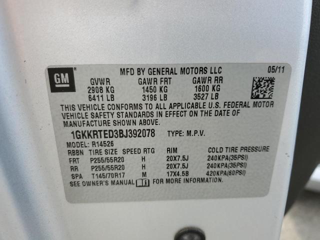 Photo 10 from auction – 2011 GMC ACADIA DEN with VIN 1GKKRTED3BJ392078