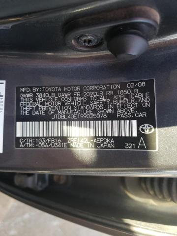 Photo 10 from auction – 2009 TOYOTA COROLLA BA with VIN JTDBL40E199025078