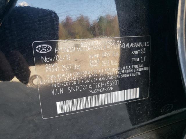 Photo 10 from auction – 2019 HYUNDAI SONATA SE with VIN 5NPE24AF2KH755201