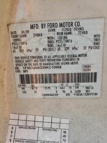 Photo 10 from auction – 2009 FORD ESCAPE LIM with VIN 1FMCU04G39KC10968