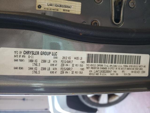 Photo 10 from auction – 2011 JEEP PATRIOT SP with VIN 1J4NT1GA3BD289947