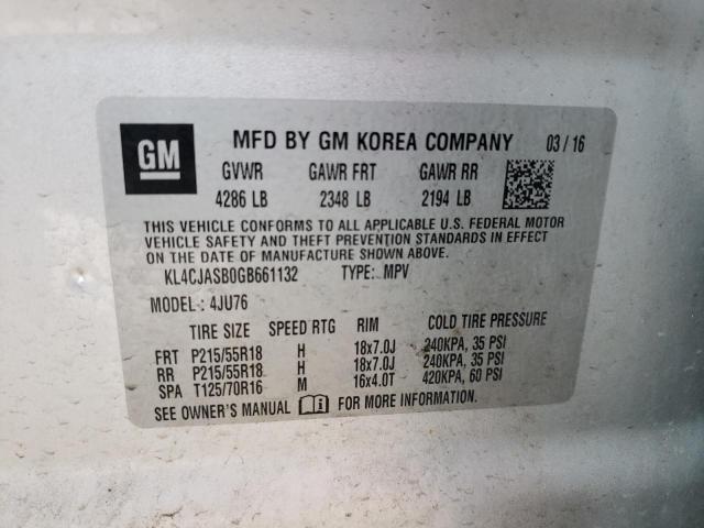 Photo 10 from auction – 2016 BUICK ENCORE with VIN KL4CJASB0GB661132