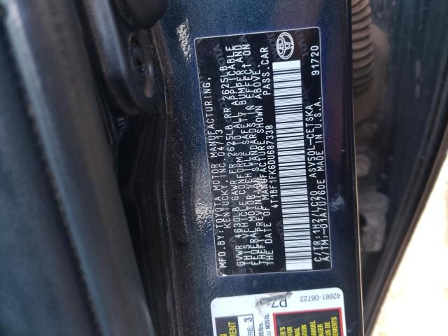 Photo 10 from auction – 2013 TOYOTA CAMRY L with VIN 4T1BF1FK6DU687338