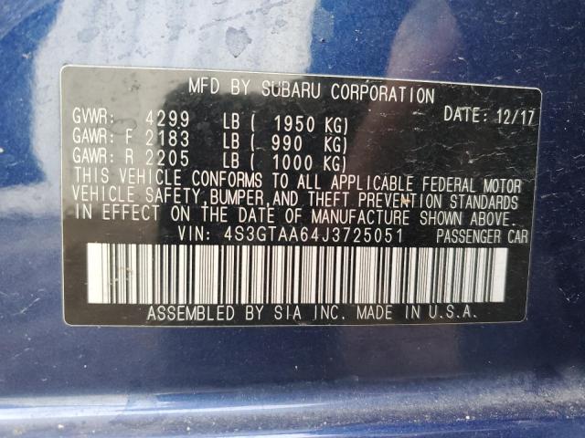 Photo 10 from auction – 2018 SUBARU IMPREZA with VIN 4S3GTAA64J3725051