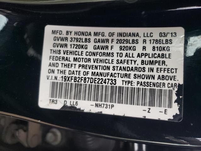 Photo 10 from auction – 2013 HONDA CIVIC EX with VIN 19XFB2F87DE224733