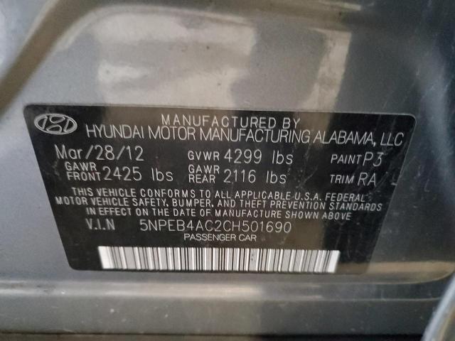 صورة رقم 10 من المزاد - 2012 HYUNDAI SONATA GLS مع VIN 5NPEB4AC2CH501690