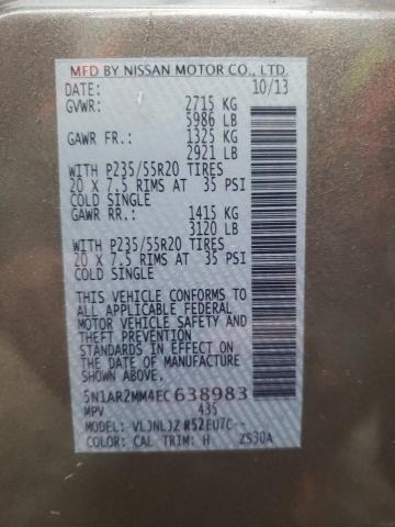Photo 10 from auction – 2014 NISSAN PATHFINDER with VIN 5N1AR2MM4EC638983