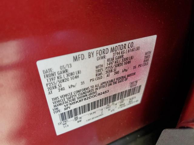 Photo 10 from auction – 2013 FORD EXPLORER L with VIN 1FM5K8F82DGC82453