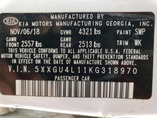 Photo 10 from auction – 2019 KIA OPTIMA EX with VIN 5XXGU4L11KG318970