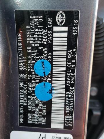 Photo 10 from auction – 2013 TOYOTA CAMRY L with VIN 4T1BF1FK4DU291585