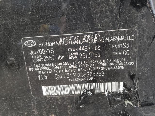 Photo 10 from auction – 2016 HYUNDAI SONATA SPO with VIN 5NPE34AFXGH265268