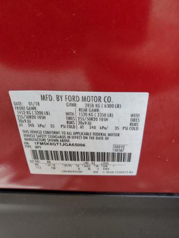 Photo 10 from auction – 2018 FORD EXPLORER with VIN 1FM5K8GT1JGA65006