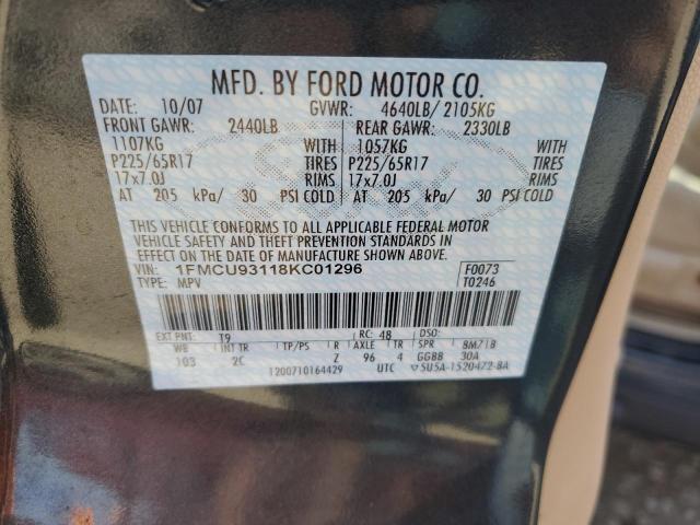 Photo 10 from auction – 2008 FORD ESCAPE XLT with VIN 1FMCU93118KC01296