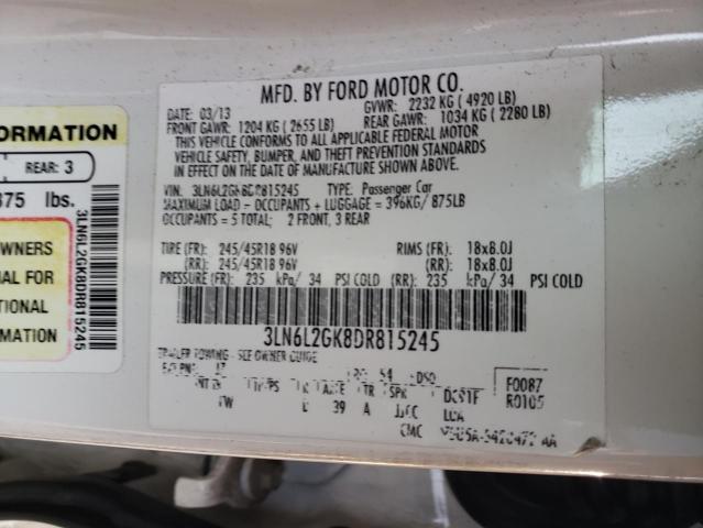 Photo 10 from auction – 2013 LINCOLN MKZ with VIN 3LN6L2GK8DR815245