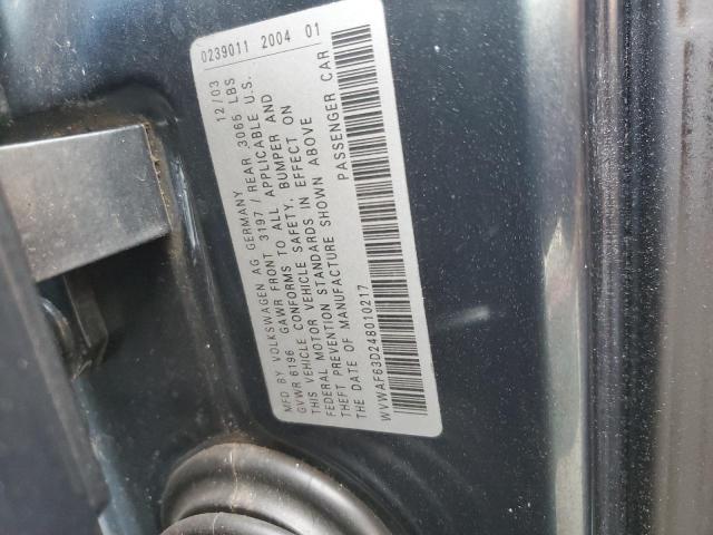 Photo 10 from auction – 2004 VOLKSWAGEN PHAETON 4. with VIN WVWAF63D248010217