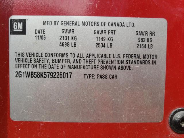 Photo 10 from auction – 2007 CHEVROLET IMPALA LS with VIN 2G1WB58K579226017