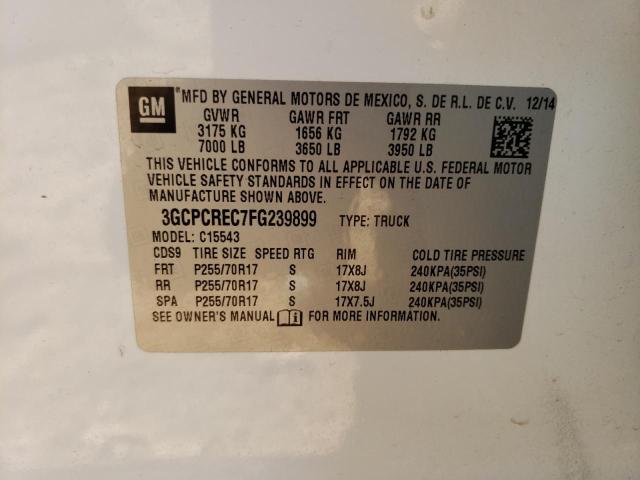 Photo 10 from auction – 2015 CHEVROLET SILVERADO with VIN 3GCPCREC7FG239899