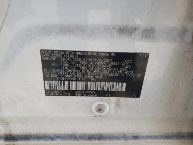 Photo 10 from auction – 2011 TOYOTA RAV4 with VIN 2T3ZF4DV3BW101535