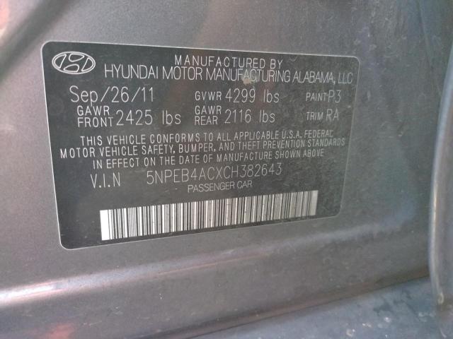 Photo 10 from auction – 2012 HYUNDAI SONATA GLS with VIN 5NPEB4ACXCH382643
