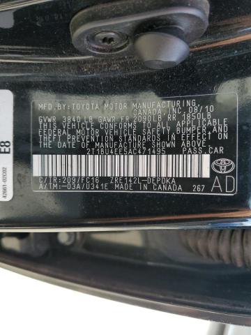 Photo 10 from auction – 2010 TOYOTA COROLLA with VIN 2T1BU4EE5AC471495