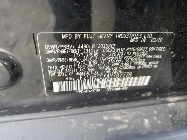 Photo 10 from auction – 2010 SUBARU FORESTER 2 with VIN JF2SH6CCXAH787778