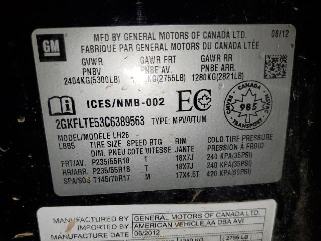 Photo 10 from auction – 2012 GMC TERRAIN SL with VIN 2GKFLTE53C6389563