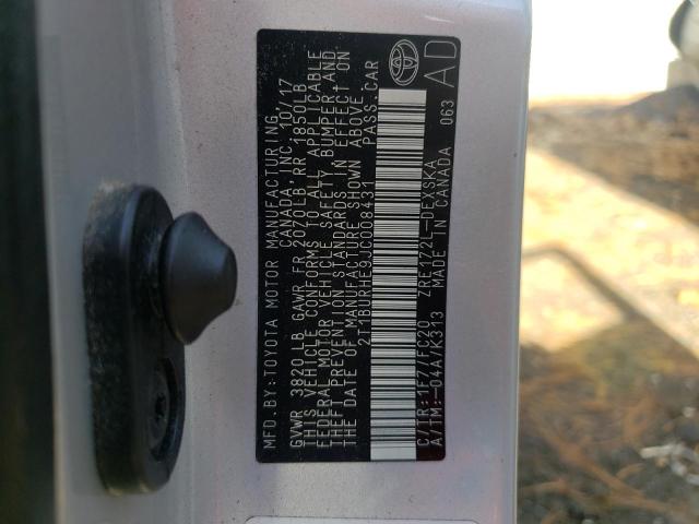 Photo 10 from auction – 2018 TOYOTA COROLLA L with VIN 2T1BURHE9JC008431
