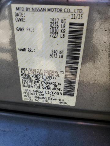 Photo 10 from auction – 2016 NISSAN ALTIMA 2.5 with VIN 1N4AL3APXGC119763