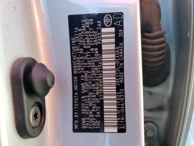 Photo 10 from auction – 2014 TOYOTA COROLLA L with VIN 2T1BURHE8EC150307