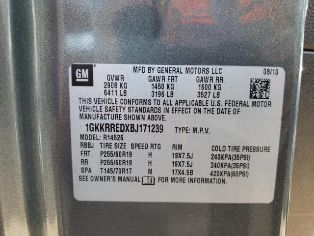 Photo 10 from auction – 2011 GMC ACADIA SLT with VIN 1GKKRREDXBJ171239