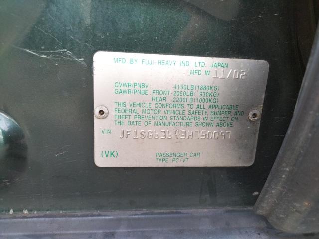 Photo 10 from auction – 2003 SUBARU FORESTER 2 with VIN JF1SG63643H750097